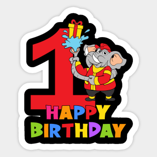 1st First Birthday Party 1 Year Old One Year Sticker